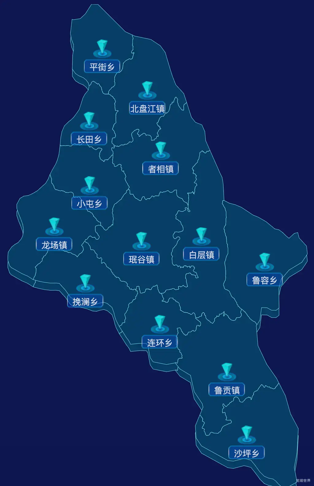 echarts黔西南布依族苗族自治州贞丰县geoJson地图点击跳转到指定页面