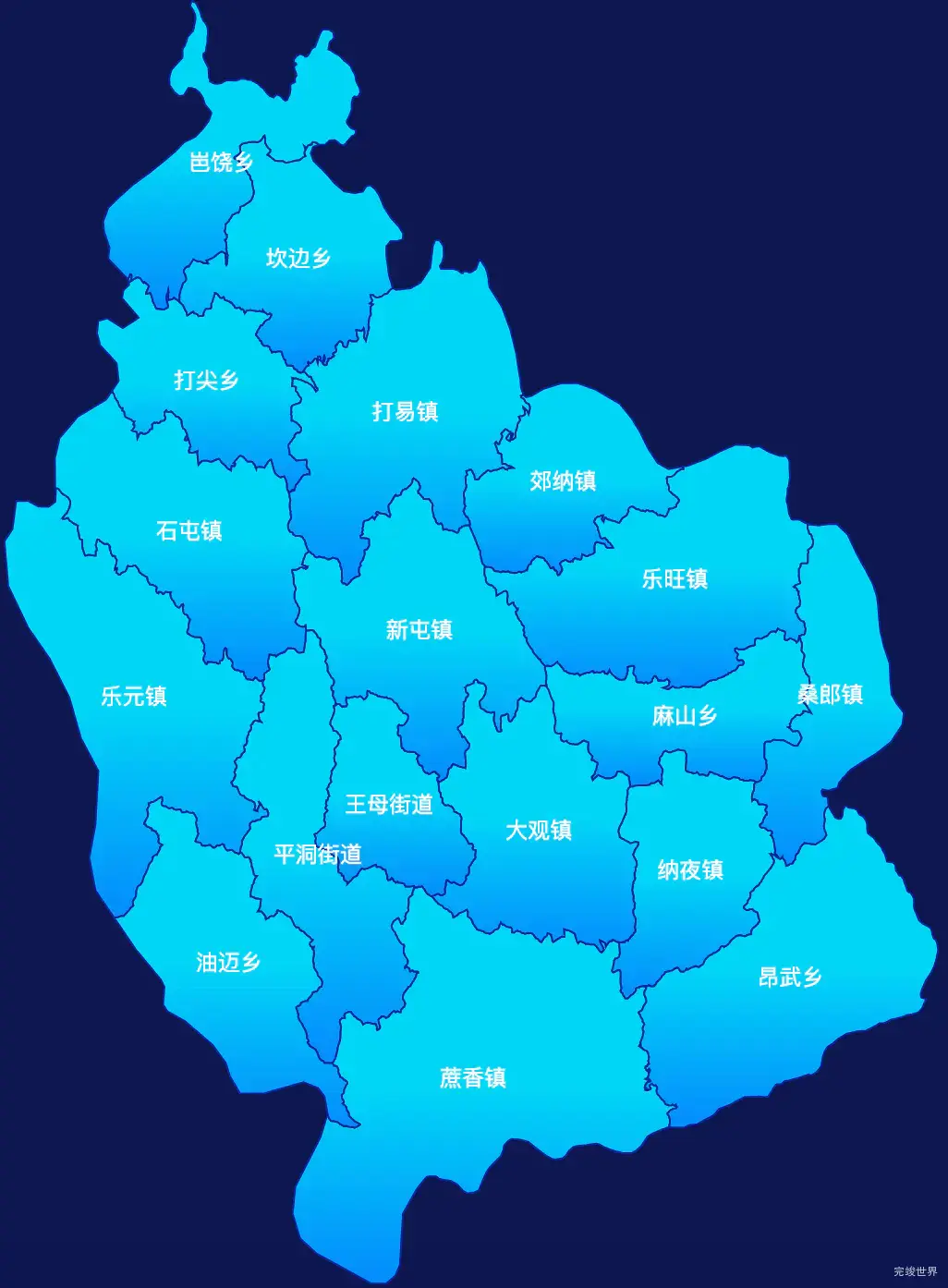 echarts黔西南布依族苗族自治州望谟县geoJson地图局部颜色渐变