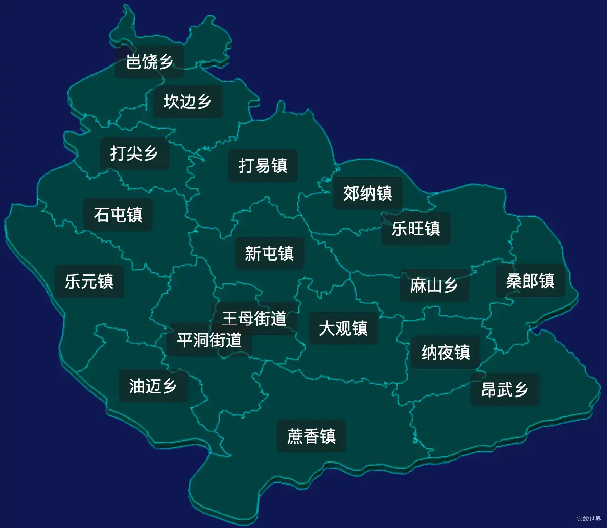 threejs黔西南布依族苗族自治州望谟县geoJson地图3d地图css2d标签