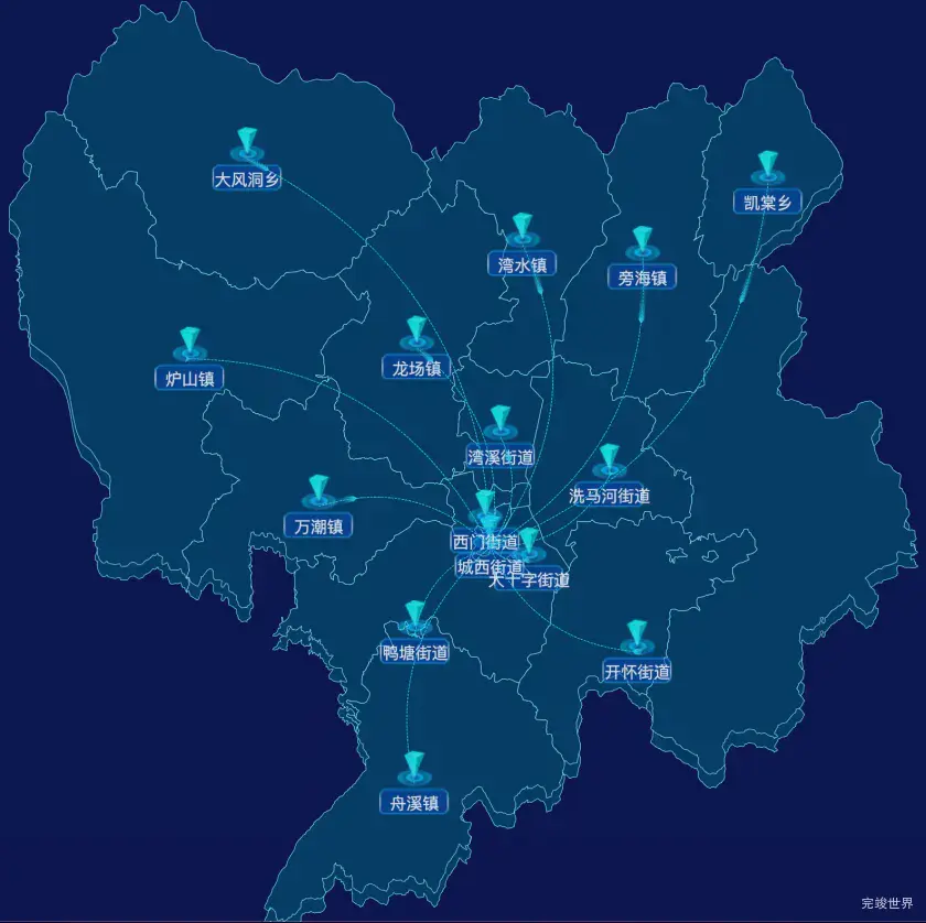 echarts黔东南苗族侗族自治州凯里市geoJson地图label自定义样式