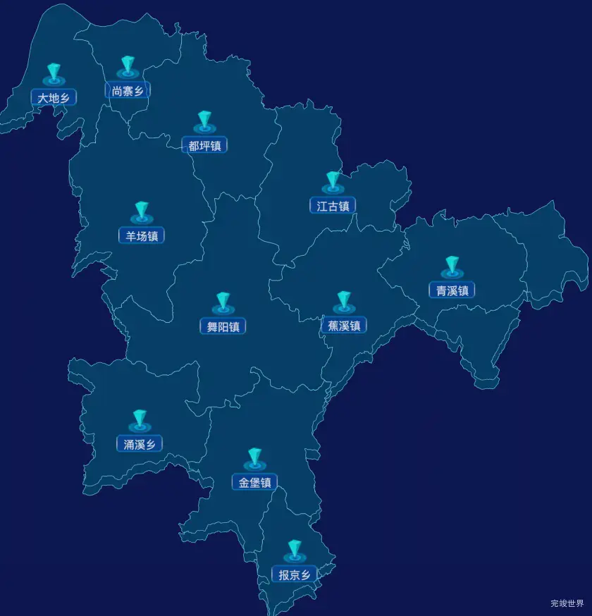 echarts黔东南苗族侗族自治州镇远县geoJson地图点击跳转到指定页面