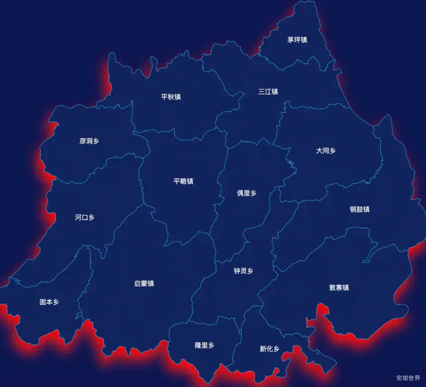 echarts黔东南苗族侗族自治州锦屏县geoJson地图阴影