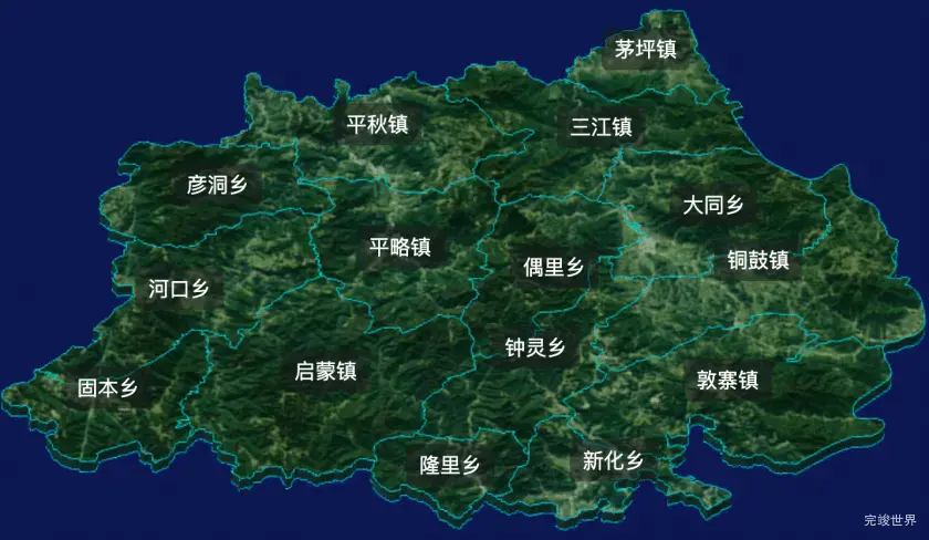 threejs黔东南苗族侗族自治州锦屏县geoJson地图3d地图自定义贴图加CSS2D标签