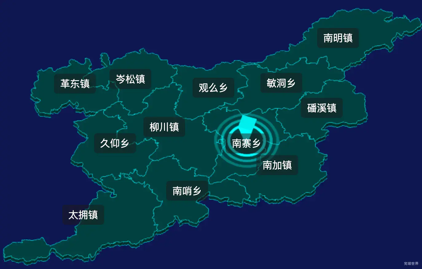 threejs黔东南苗族侗族自治州剑河县geoJson地图3d地图CSS2D外加旋转棱锥