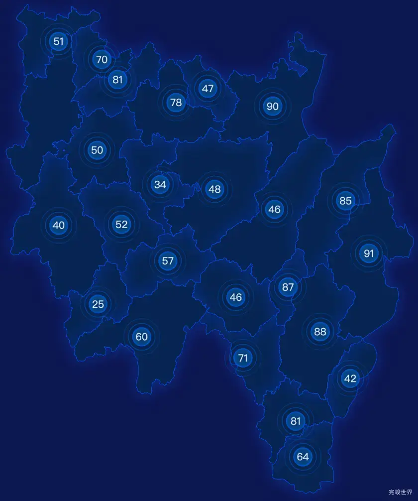 echarts黔东南苗族侗族自治州黎平县geoJson地图圆形波纹状气泡图