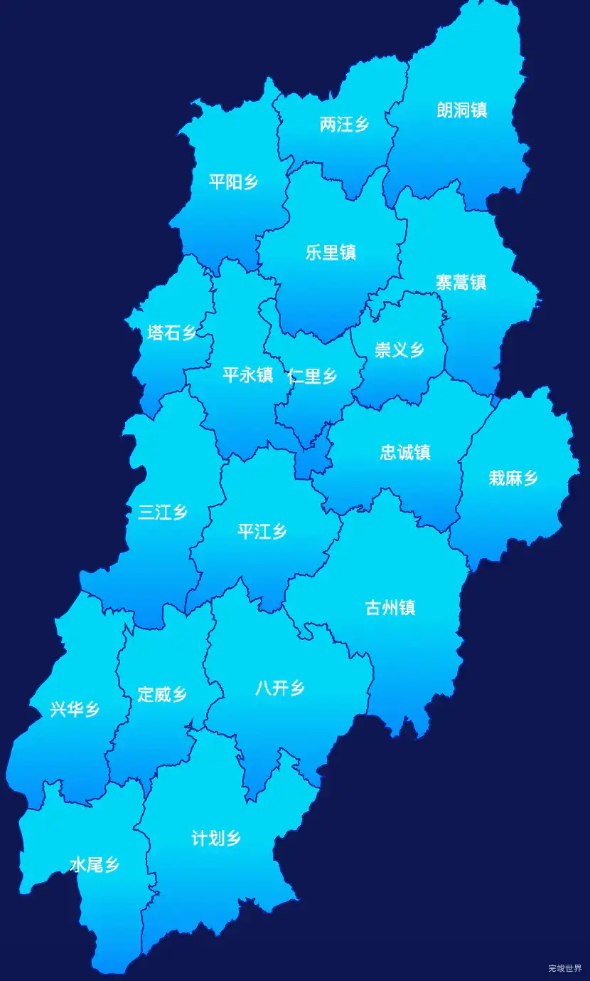 echarts黔东南苗族侗族自治州榕江县geoJson地图局部颜色渐变