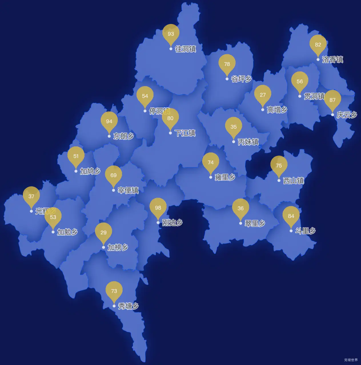 echarts黔东南苗族侗族自治州从江县geoJson地图水滴状气泡图