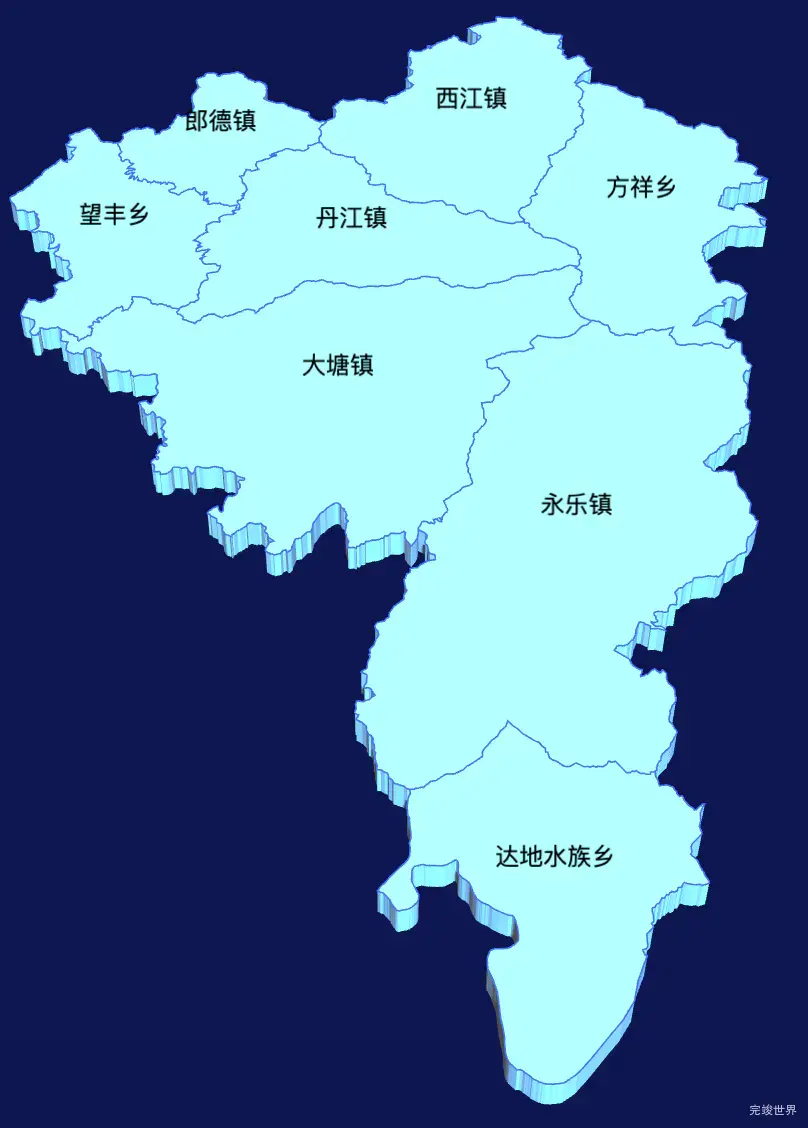 echarts黔东南苗族侗族自治州雷山县geoJson地图3d地图