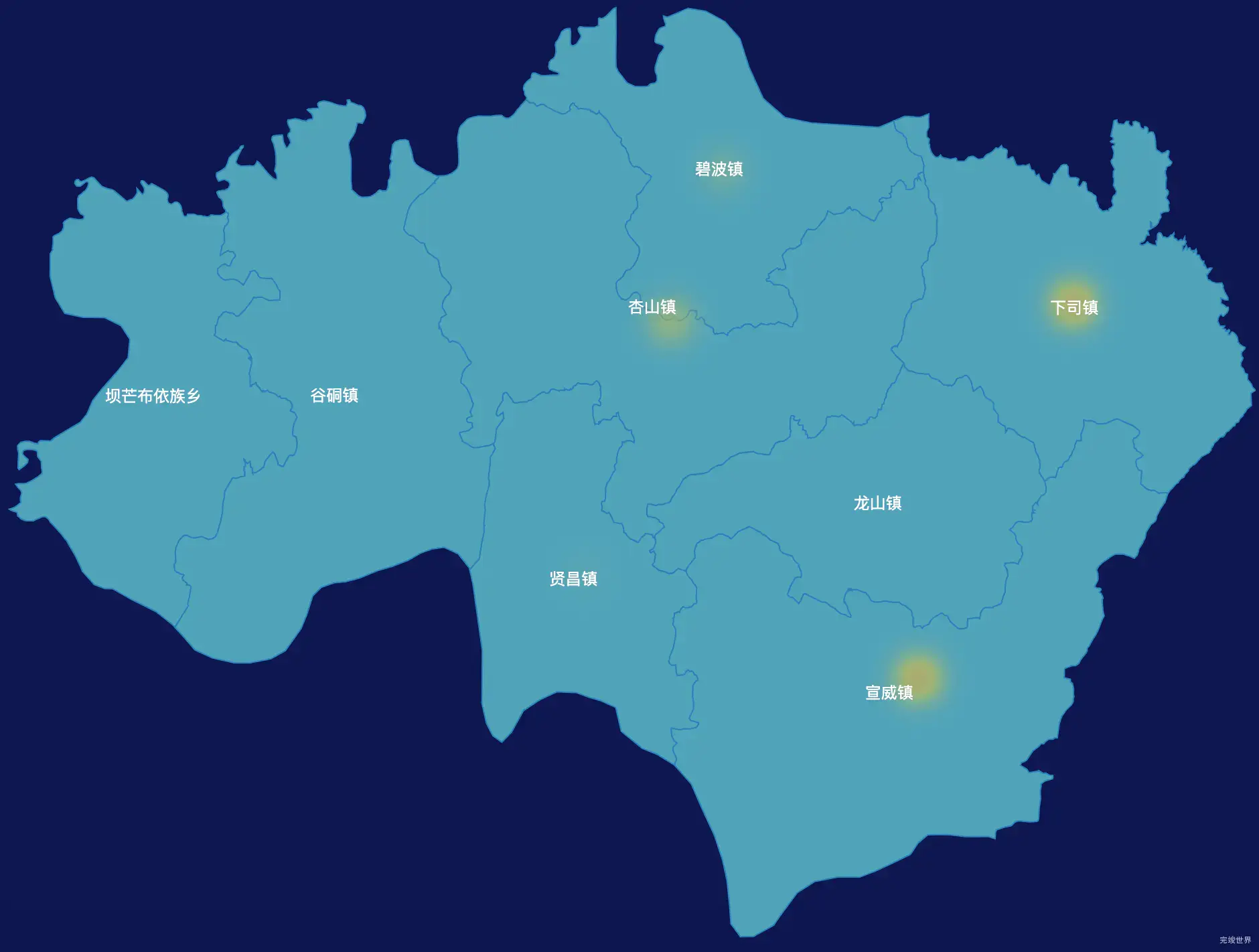 echarts黔东南苗族侗族自治州麻江县geoJson地图热力图