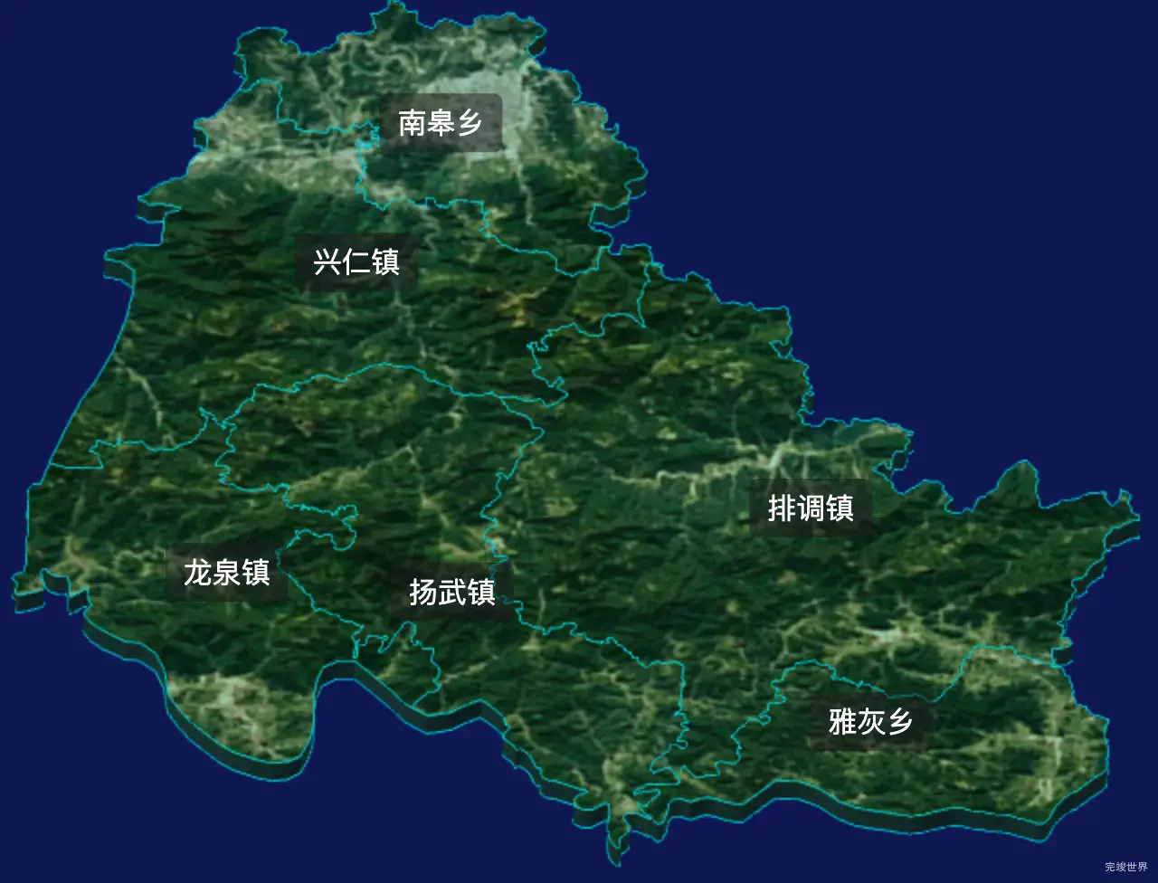 threejs黔东南苗族侗族自治州丹寨县geoJson地图3d地图css2d标签