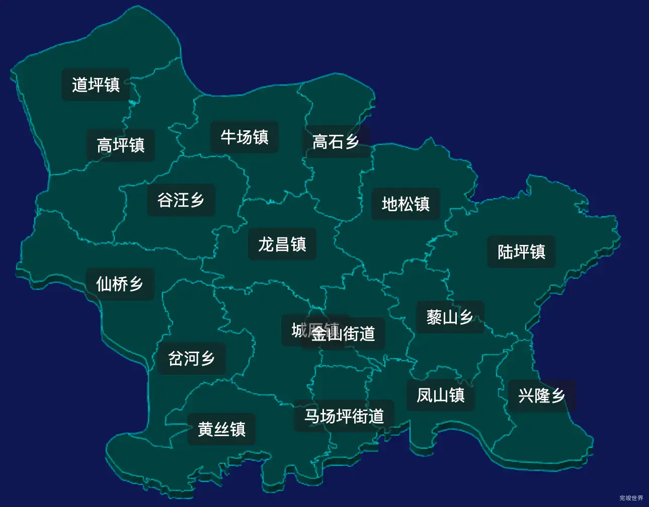 threejs黔南布依族苗族自治州福泉市geoJson地图3d地图css2d标签