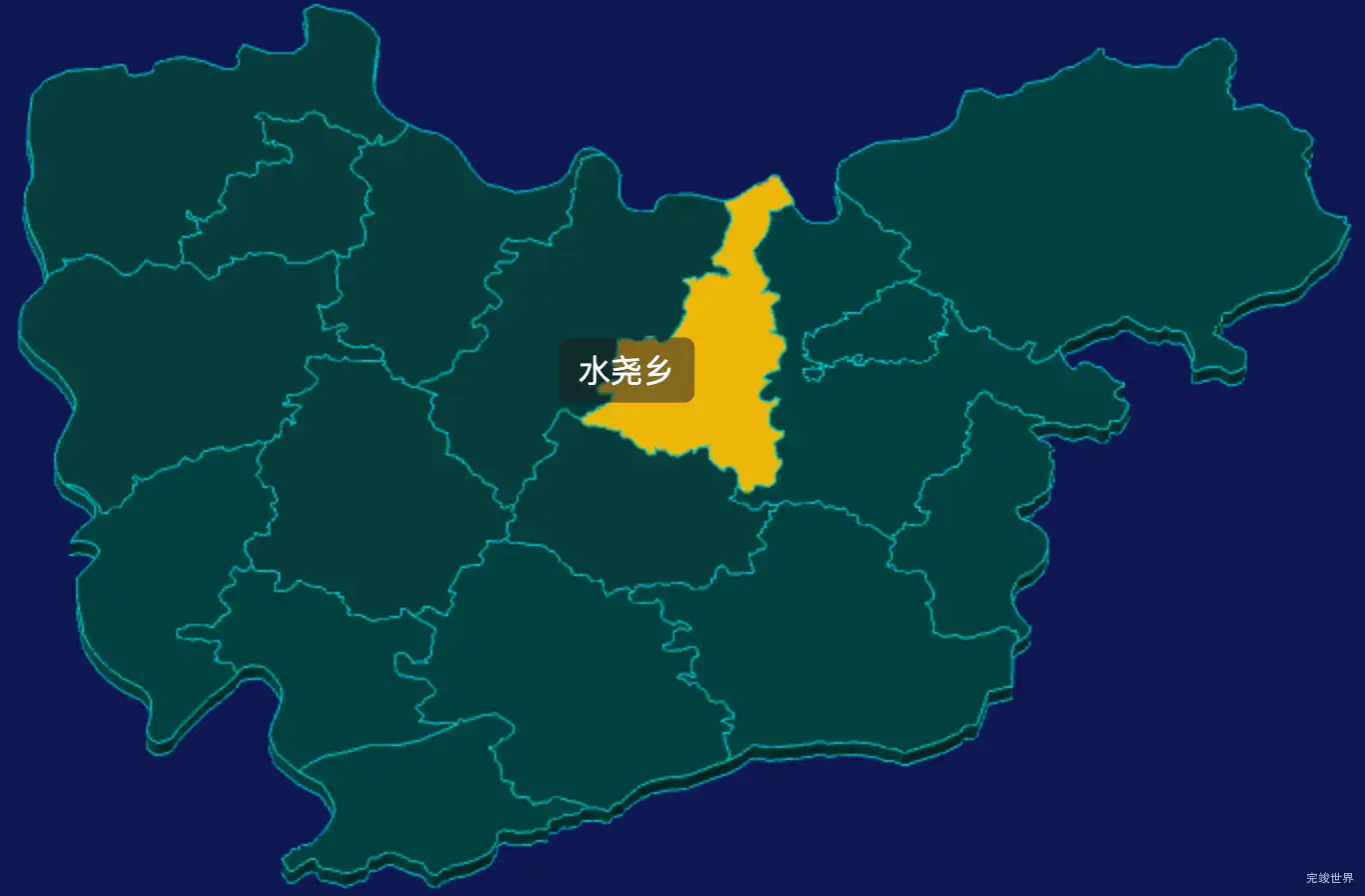 threejs黔南布依族苗族自治州荔波县geoJson地图3d地图鼠标移入显示标签并高亮