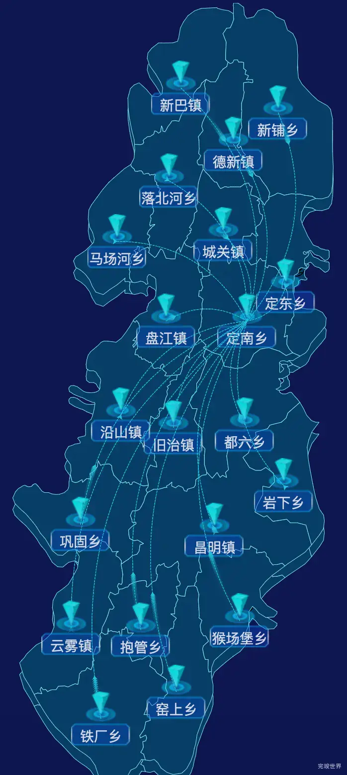 echarts黔南布依族苗族自治州贵定县geoJson地图label样式自定义