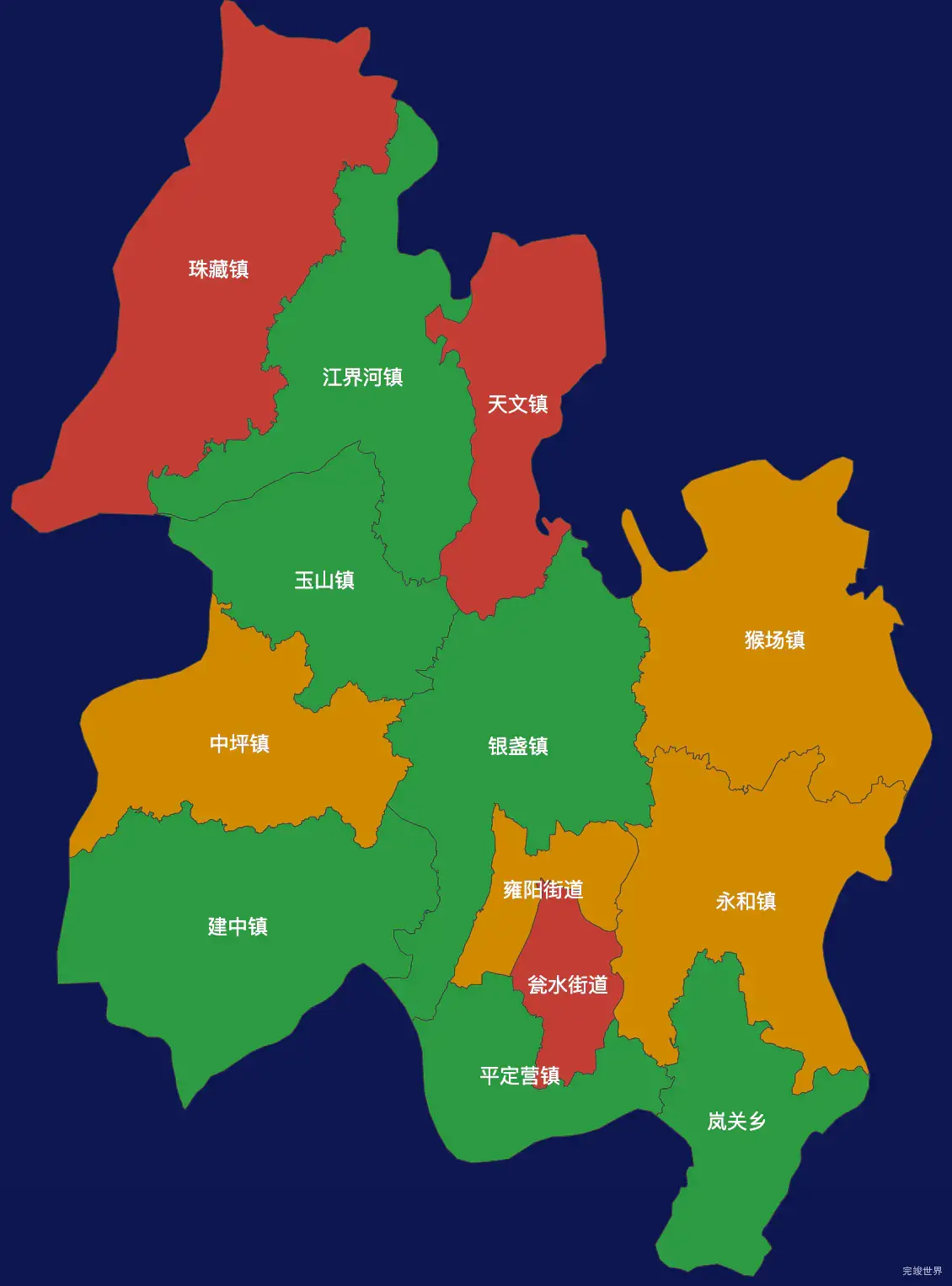 echarts黔南布依族苗族自治州瓮安县geoJson地图定义颜色