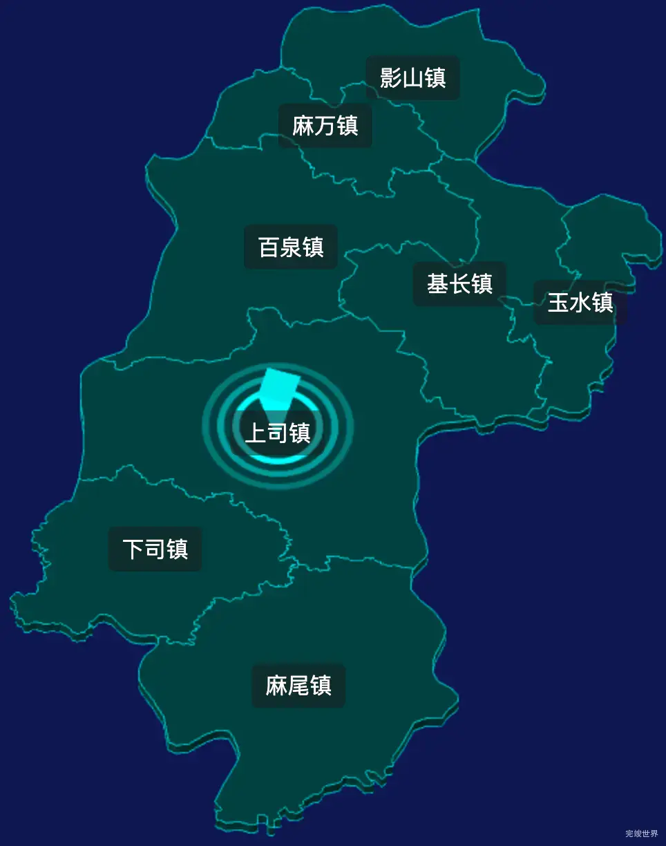 threejs黔南布依族苗族自治州独山县geoJson地图3d地图CSS2D外加旋转棱锥