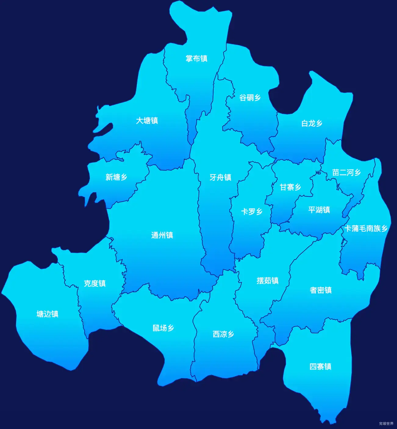 echarts黔南布依族苗族自治州平塘县geoJson地图局部颜色渐变