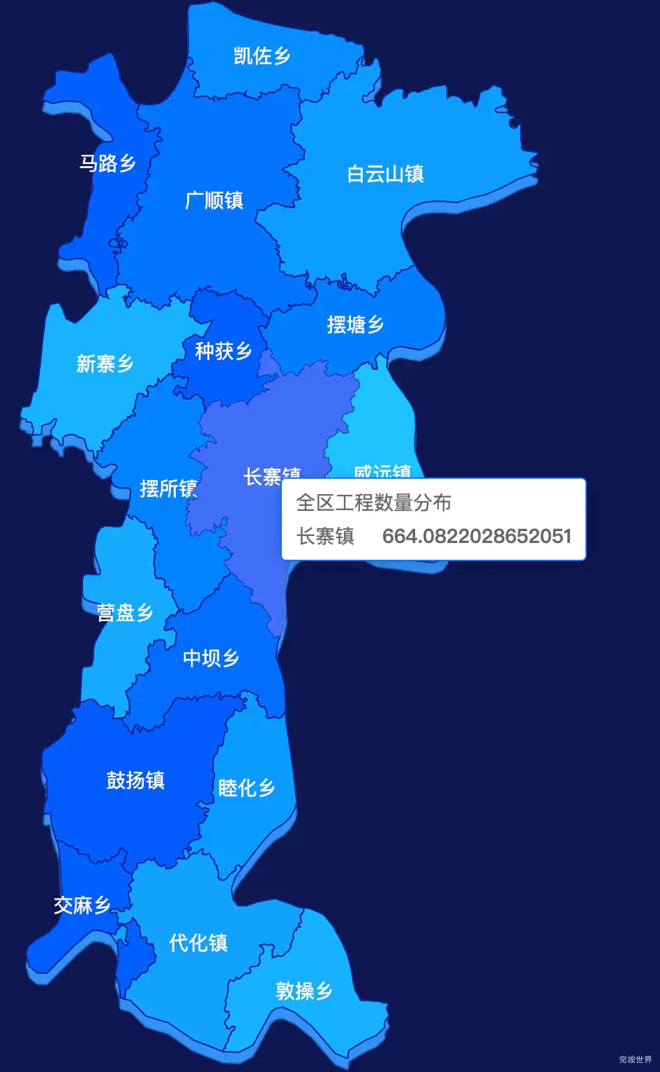 echarts黔南布依族苗族自治州长顺县geoJson地图 visualMap控制地图颜色