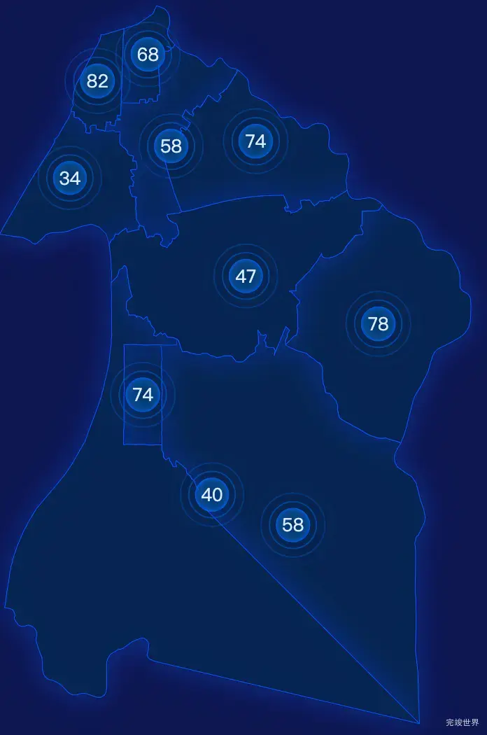 echarts合肥市包河区geoJson地图圆形波纹状气泡图