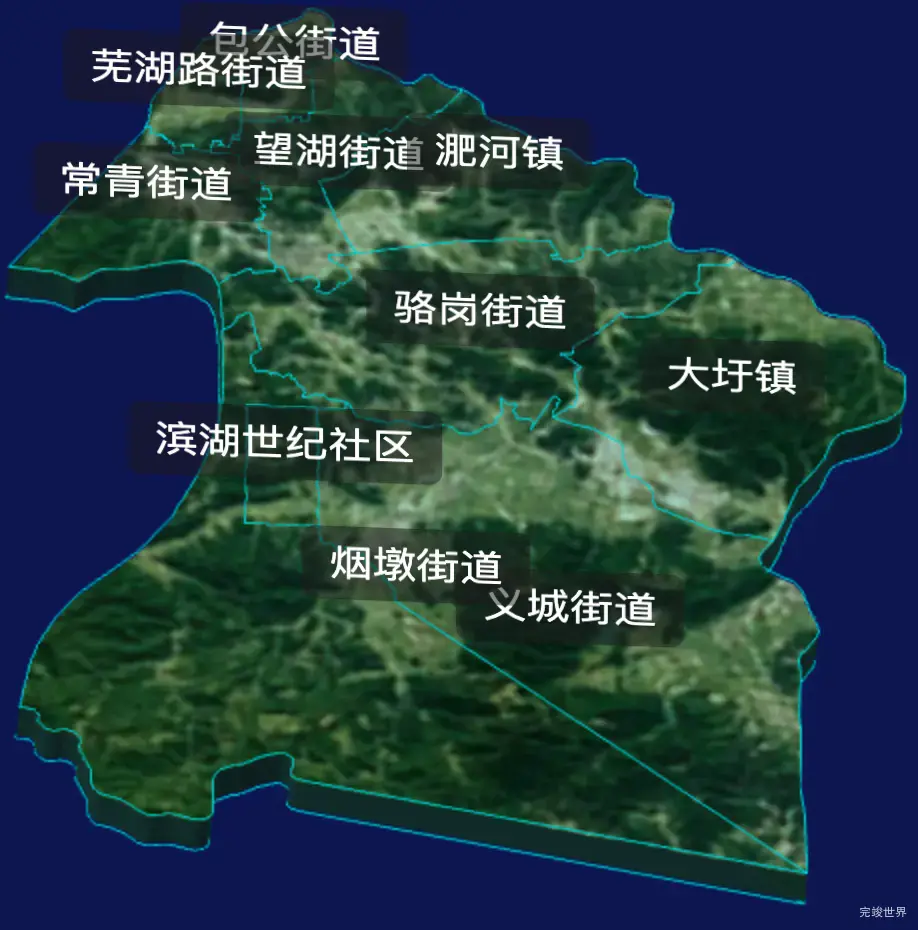 threejs合肥市包河区geoJson地图3d地图CSS3D标签