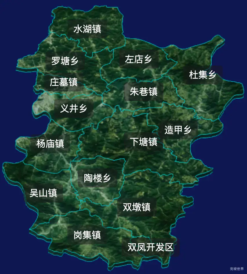 threejs合肥市长丰县geoJson地图3d地图自定义贴图加CSS2D标签