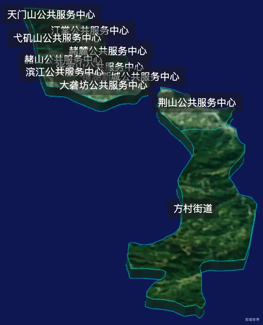 threejs芜湖市镜湖区geoJson地图3d地图自定义贴图加CSS2D标签