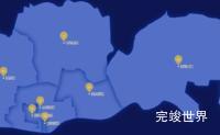 echarts蚌埠市淮上区geoJson地图水滴状气泡图效果实例