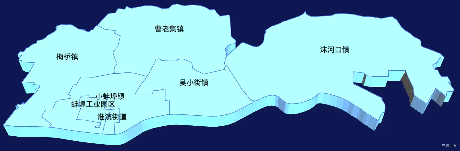 echarts蚌埠市淮上区geoJson地图3d地图