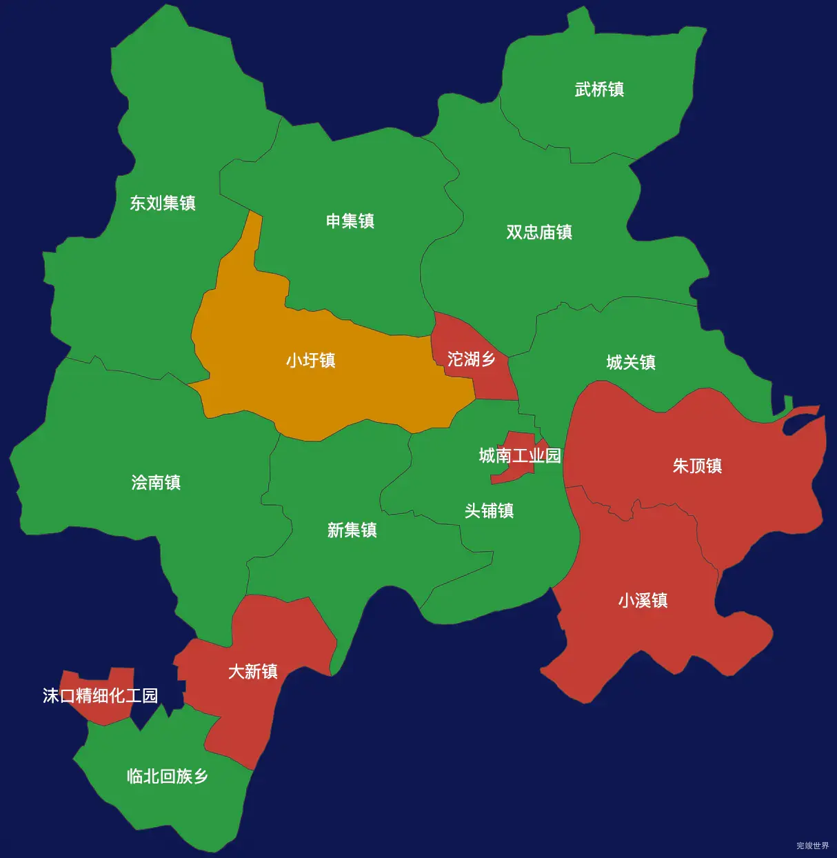 echarts蚌埠市五河县geoJson地图tooltip自定义html