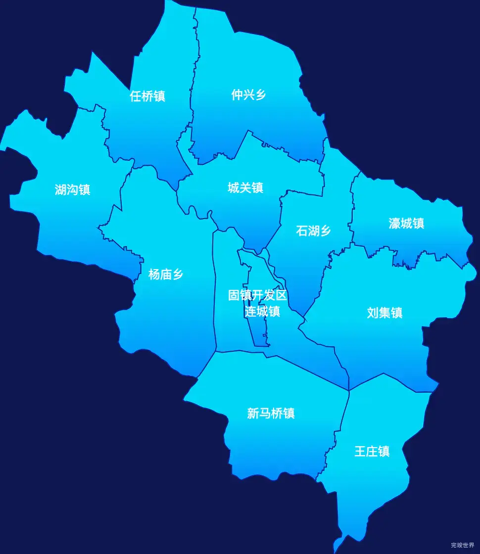 echarts蚌埠市固镇县geoJson地图局部颜色渐变