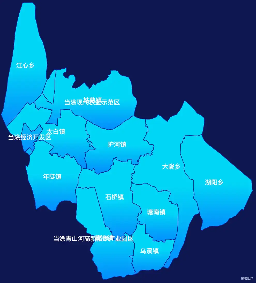 echarts马鞍山市当涂县geoJson地图局部颜色渐变