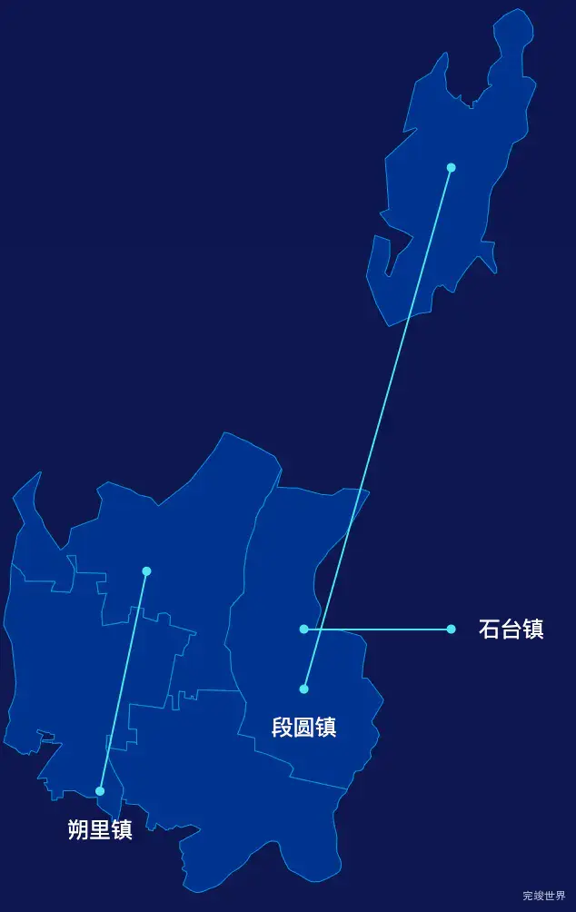 echarts淮北市杜集区geoJson地图自定义引导线