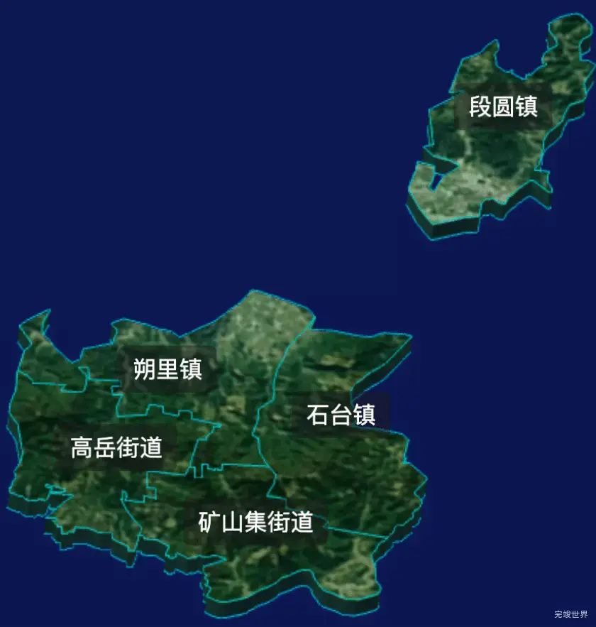 threejs淮北市杜集区geoJson地图3d地图添加旋转棱锥