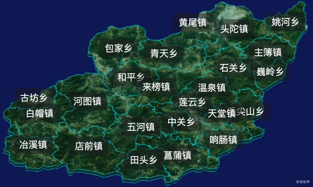 threejs安庆市岳西县geoJson地图3d地图自定义贴图加CSS2D标签