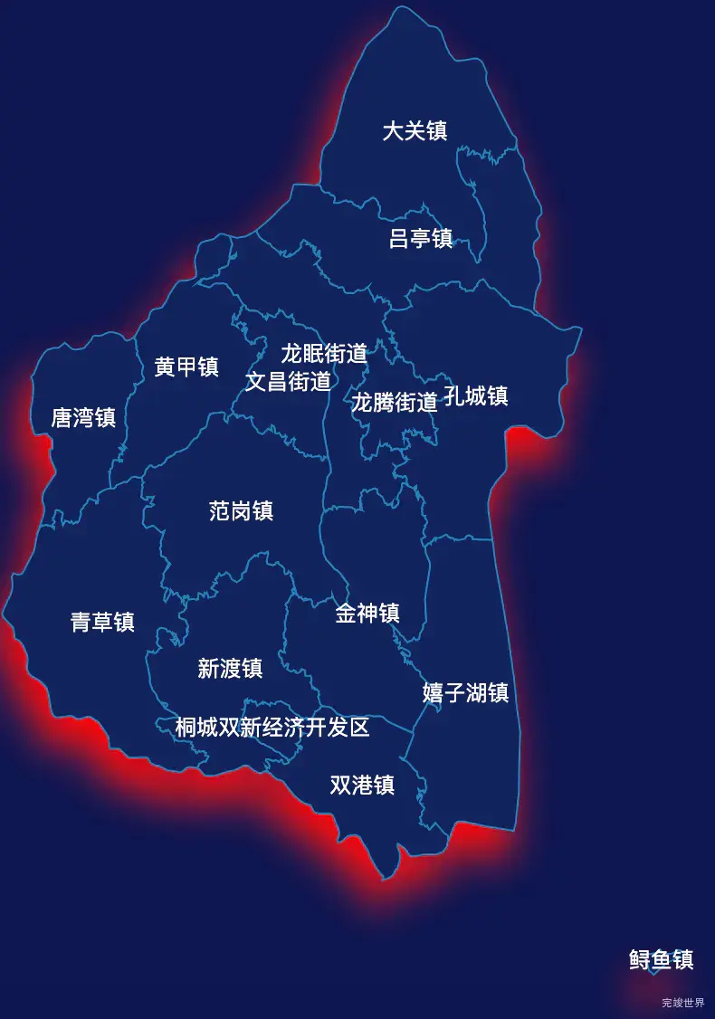 echarts安庆市桐城市geoJson地图阴影