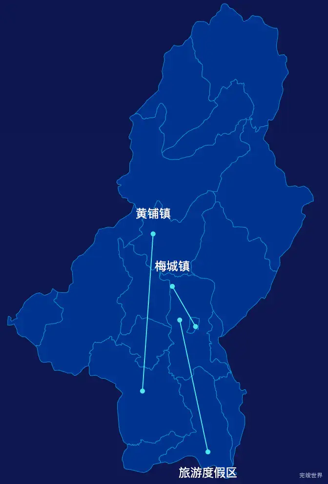 echarts安庆市潜山市geoJson地图自定义引导线