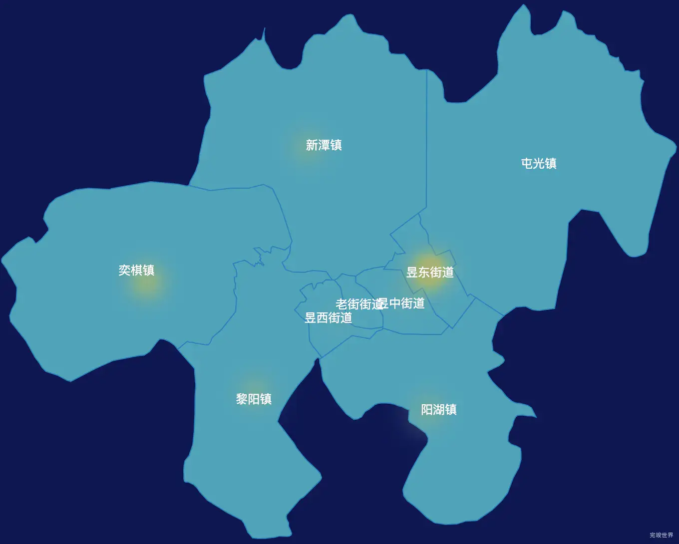 echarts黄山市屯溪区geoJson地图热力图