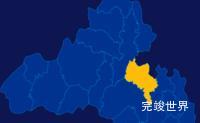 echarts黄山市休宁县geoJson地图区域闪烁演示实例