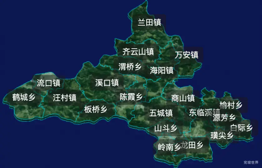 threejs黄山市休宁县geoJson地图3d地图css2d标签