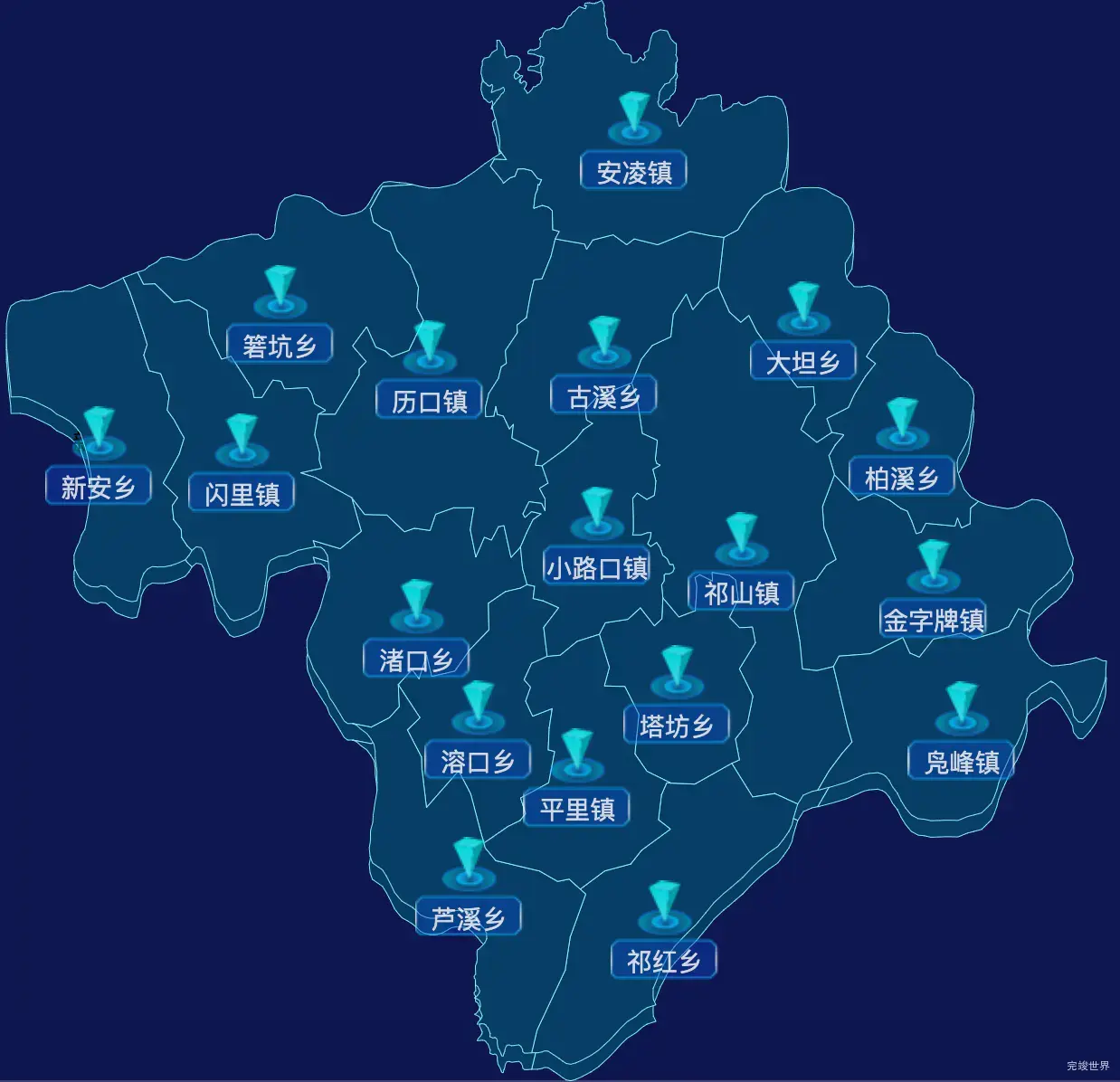 echarts黄山市祁门县geoJson地图点击跳转到指定页面