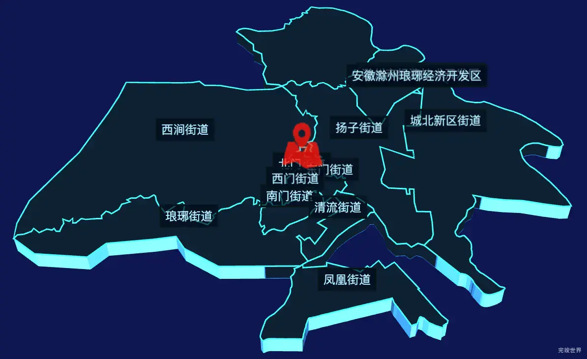 echarts滁州市琅琊区geoJson地图3d地图自定义图标