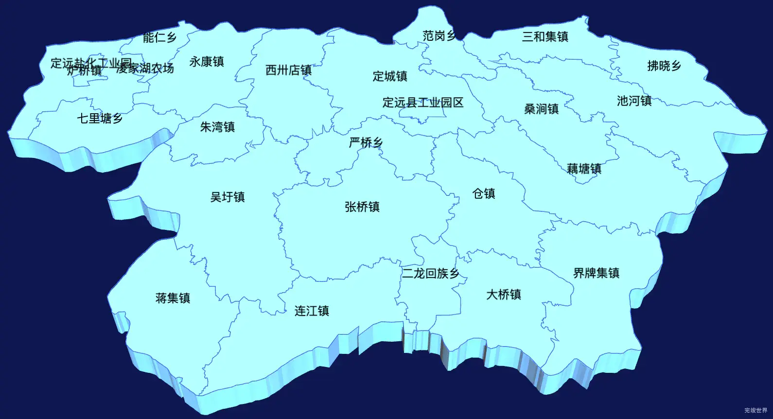 echarts滁州市定远县geoJson地图3d地图