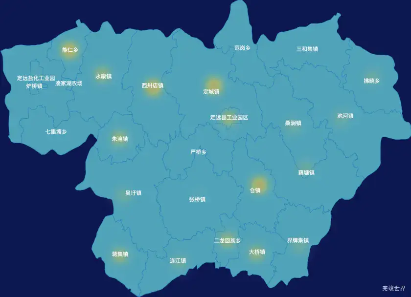 echarts滁州市定远县geoJson地图热力图