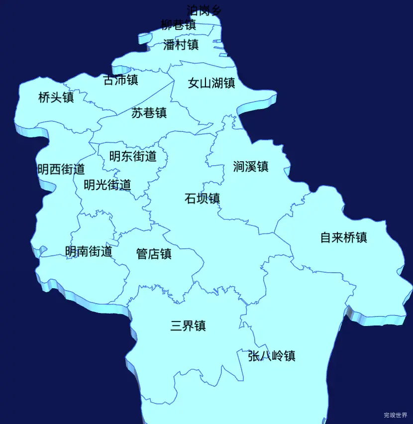 echarts滁州市明光市geoJson地图3d地图