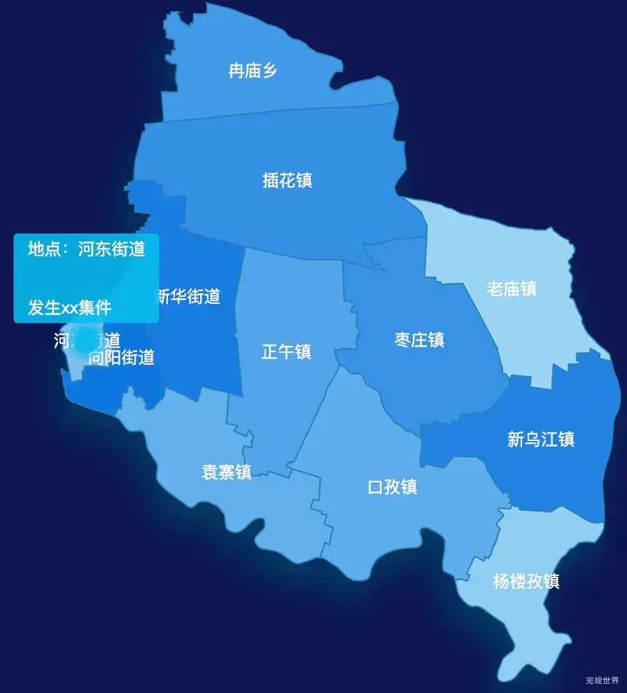 echarts阜阳市颍东区geoJson地图 tooltip轮播