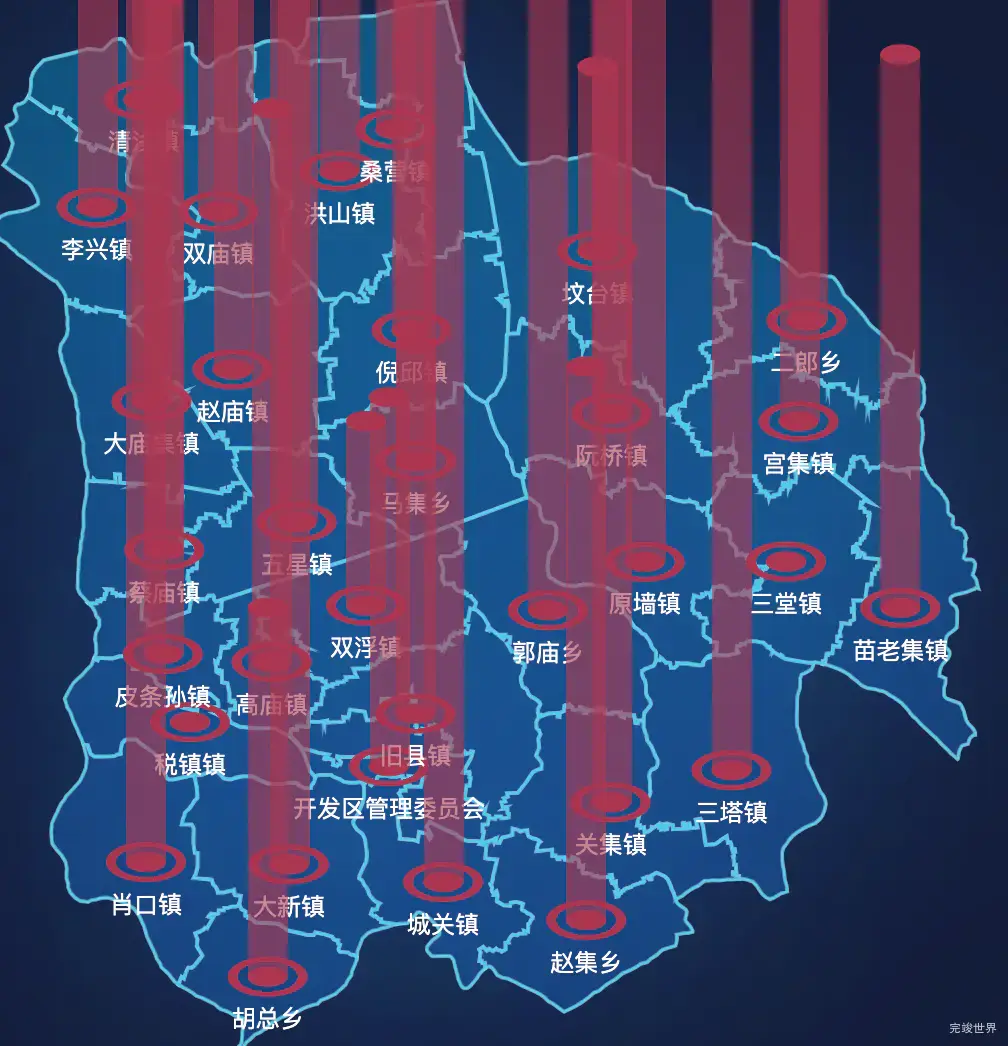 echarts阜阳市太和县geoJson地图添加柱状图