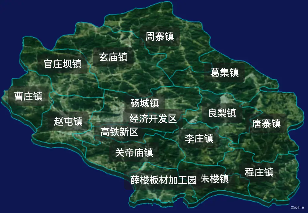 threejs宿州市砀山县geoJson地图3d地图自定义贴图加CSS2D标签