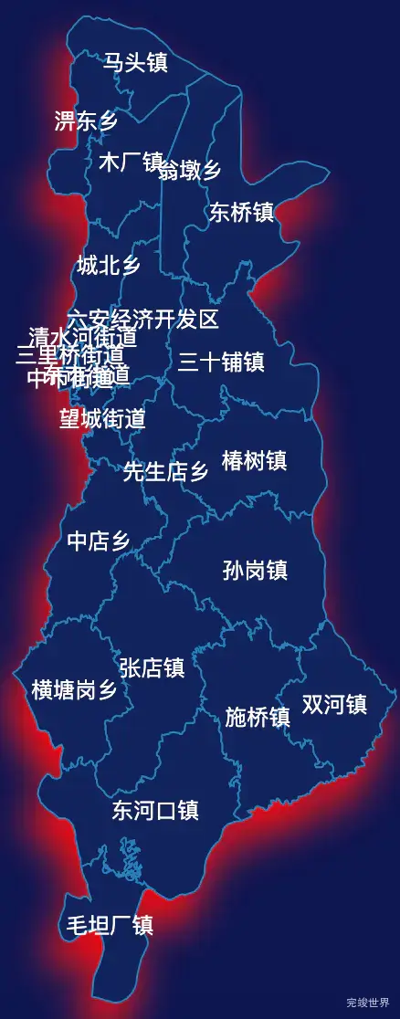 echarts六安市金安区geoJson地图阴影