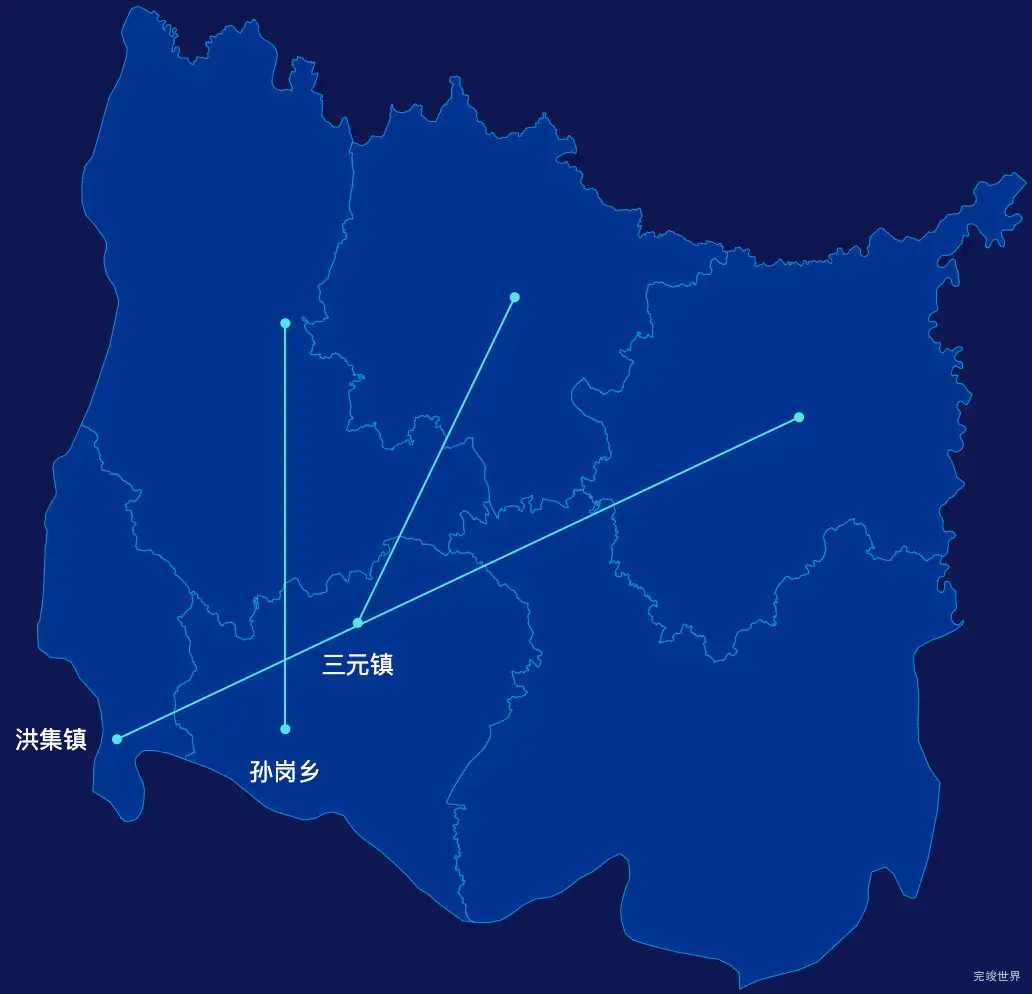 echarts六安市叶集区geoJson地图自定义引导线