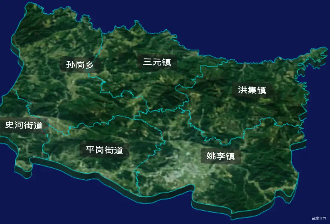 threejs六安市叶集区geoJson地图3d地图自定义贴图加CSS3D标签