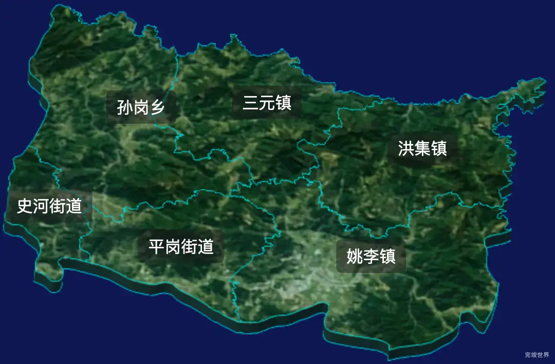 threejs六安市叶集区geoJson地图3d地图自定义贴图加CSS2D标签